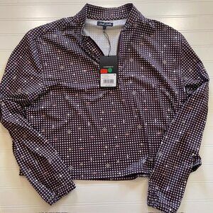 Bad Birdie Women XL 1/4 Zip UV Long Sleeve Throwing Darts Purple Pullover T6